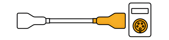 Grafik zeigt Ladekabel für eines von drei verschiedenen Anwendungsszenarien: Das Ladekabel ist lose und kann an beiden Enden mit dem Elektroauto und der Ladestation verbunden werden.