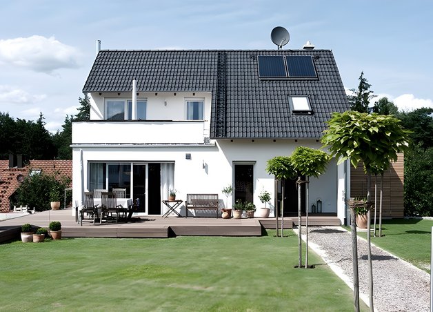 Bild zeigt Einfamilienhaus – Thema: Gasverbrauch eines Einfamilienhauses mit Warmwasser.