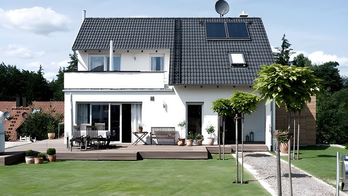 Bild zeigt Einfamilienhaus – Thema: Gasverbrauch eines Einfamilienhauses mit Warmwasser.