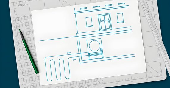 Grafik zeigt Aufbau und Funktion einer Erdwärmepumpe.