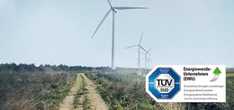 Günstiger, TÜV-zertifizierter Ökostrom aus erneuerbaren Energiequellen wie Windrädern