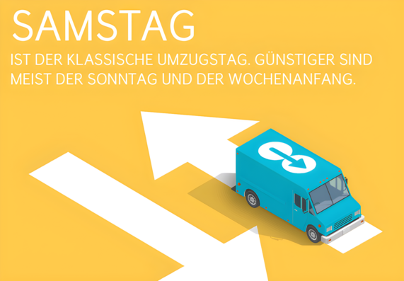 Im Bild steht: Samstag ist der klassische Umzugstag. Günstiger sind meist der Sonntag und der Wochenanfang.